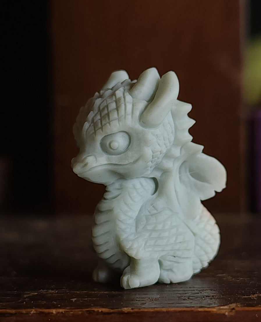 Alashan Agate Dragon - Baby Blue