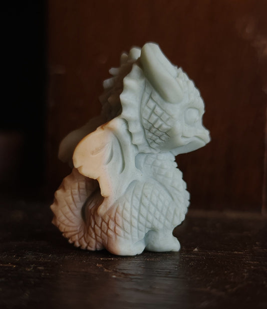 Alashan Agate Dragon - Baby Blue
