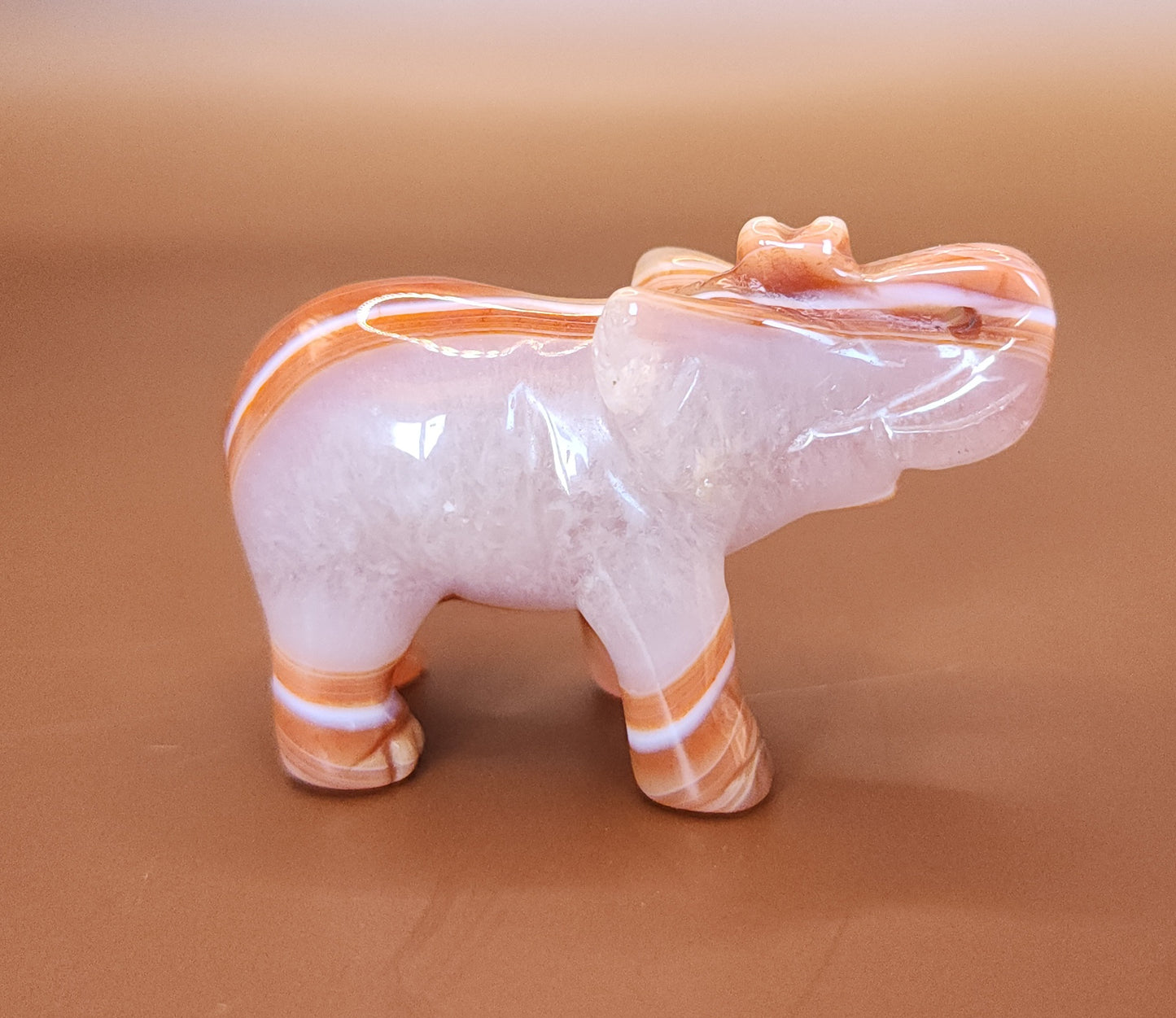 Carnelian & Quartz Elephant