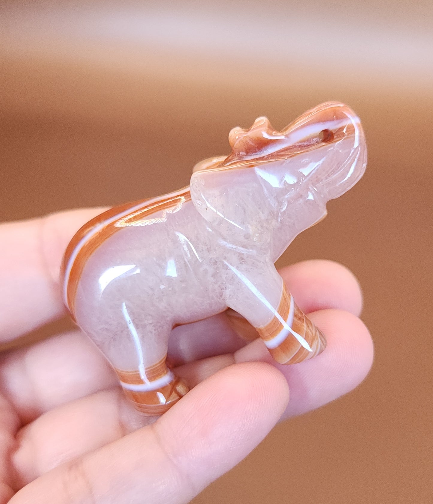 Carnelian & Quartz Elephant