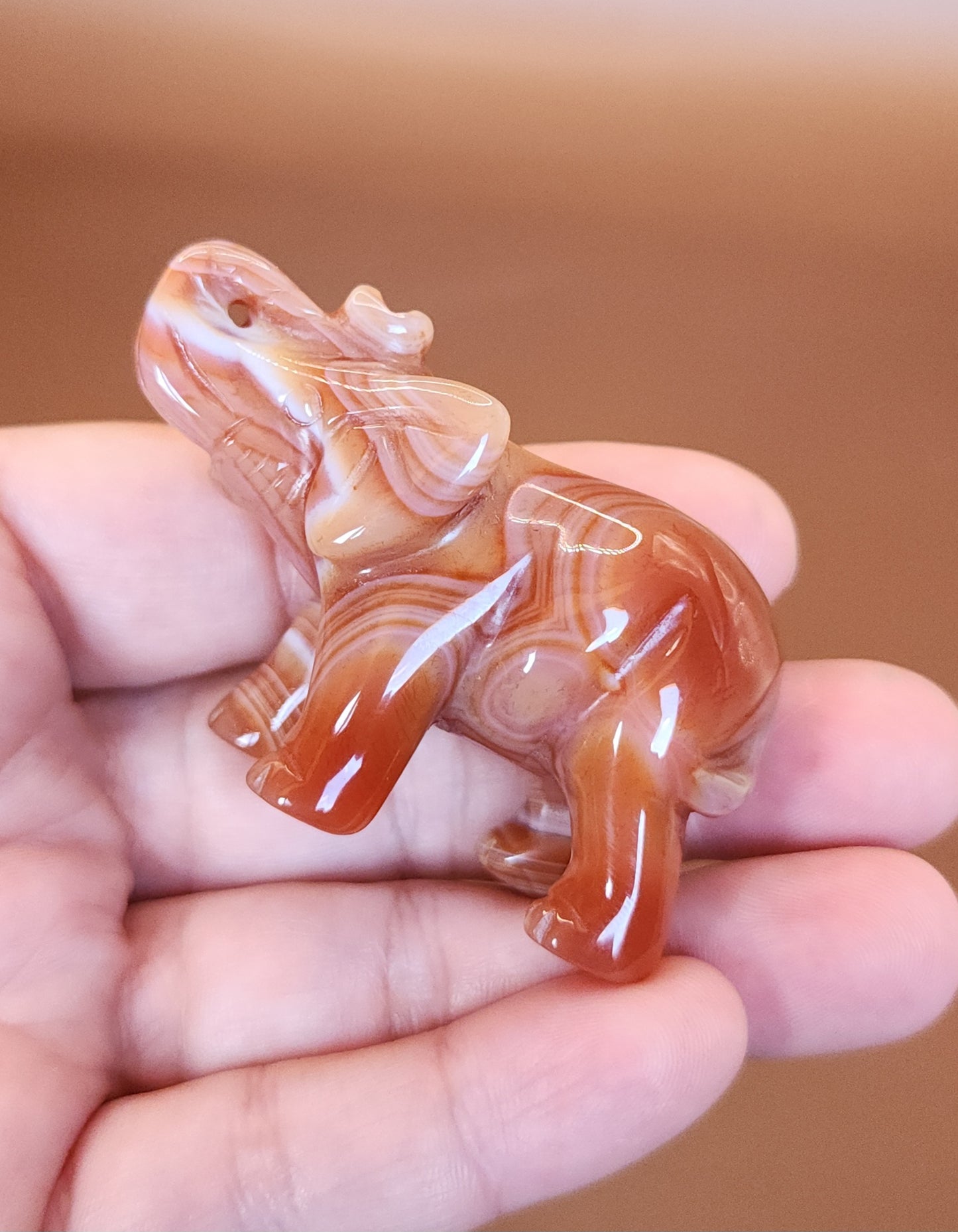 Carnelian & Quartz Elephant
