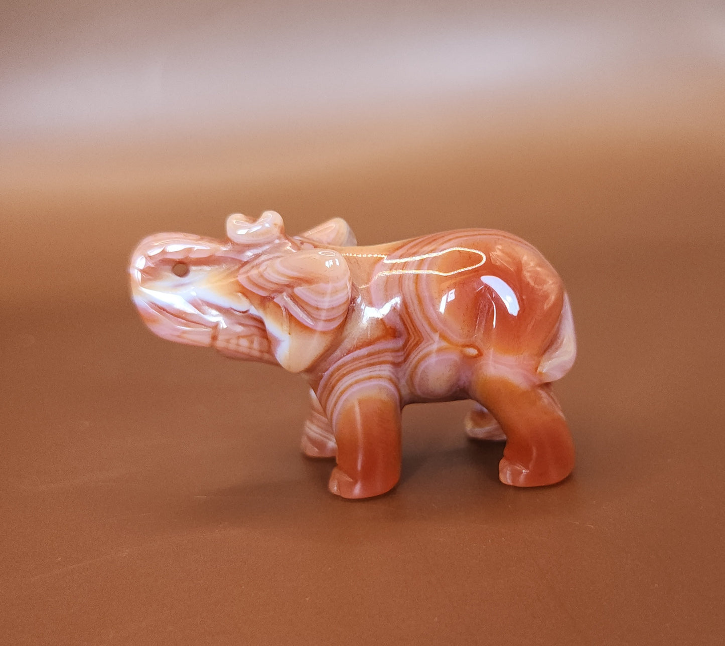Carnelian & Quartz Elephant