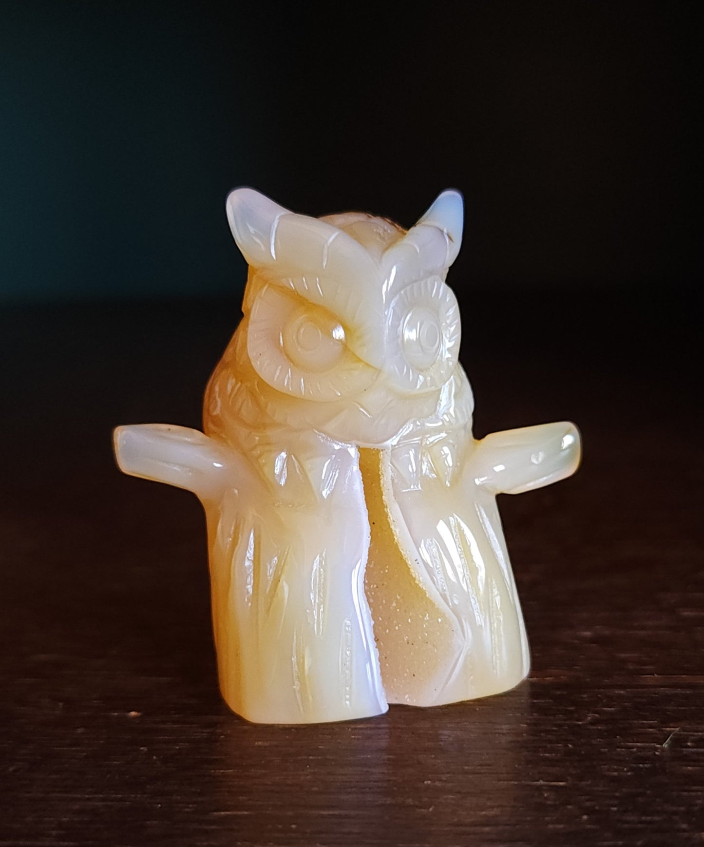 Agate Druzy Owl