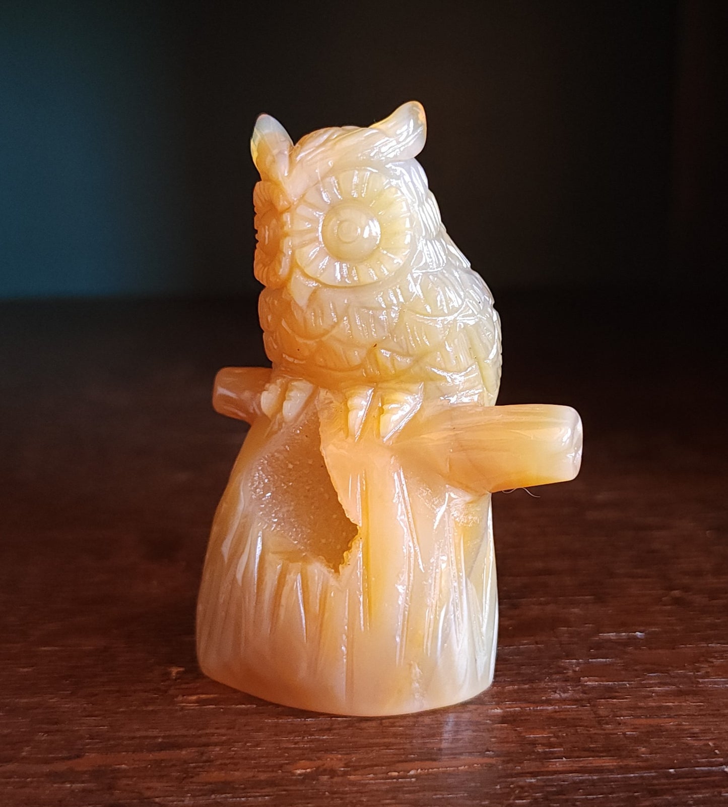 Agate Druzy Owl