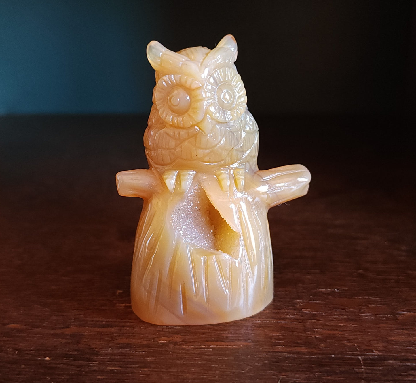 Agate Druzy Owl