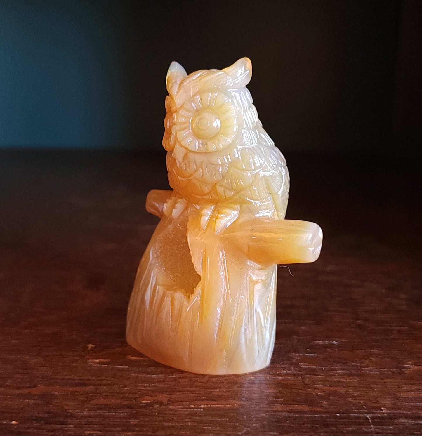Agate Druzy Owl
