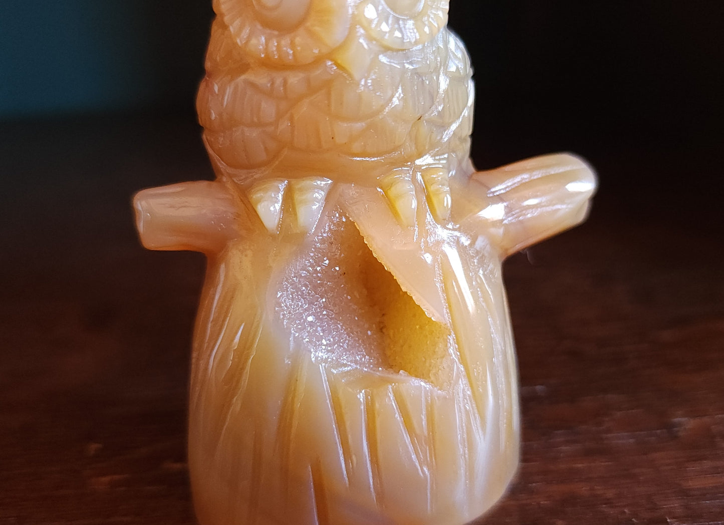 Agate Druzy Owl