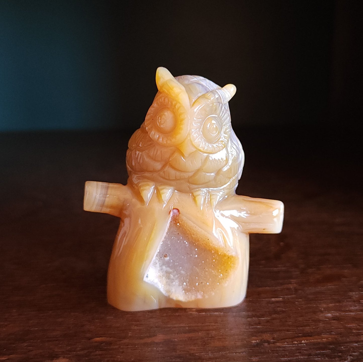 Agate Druzy Owl