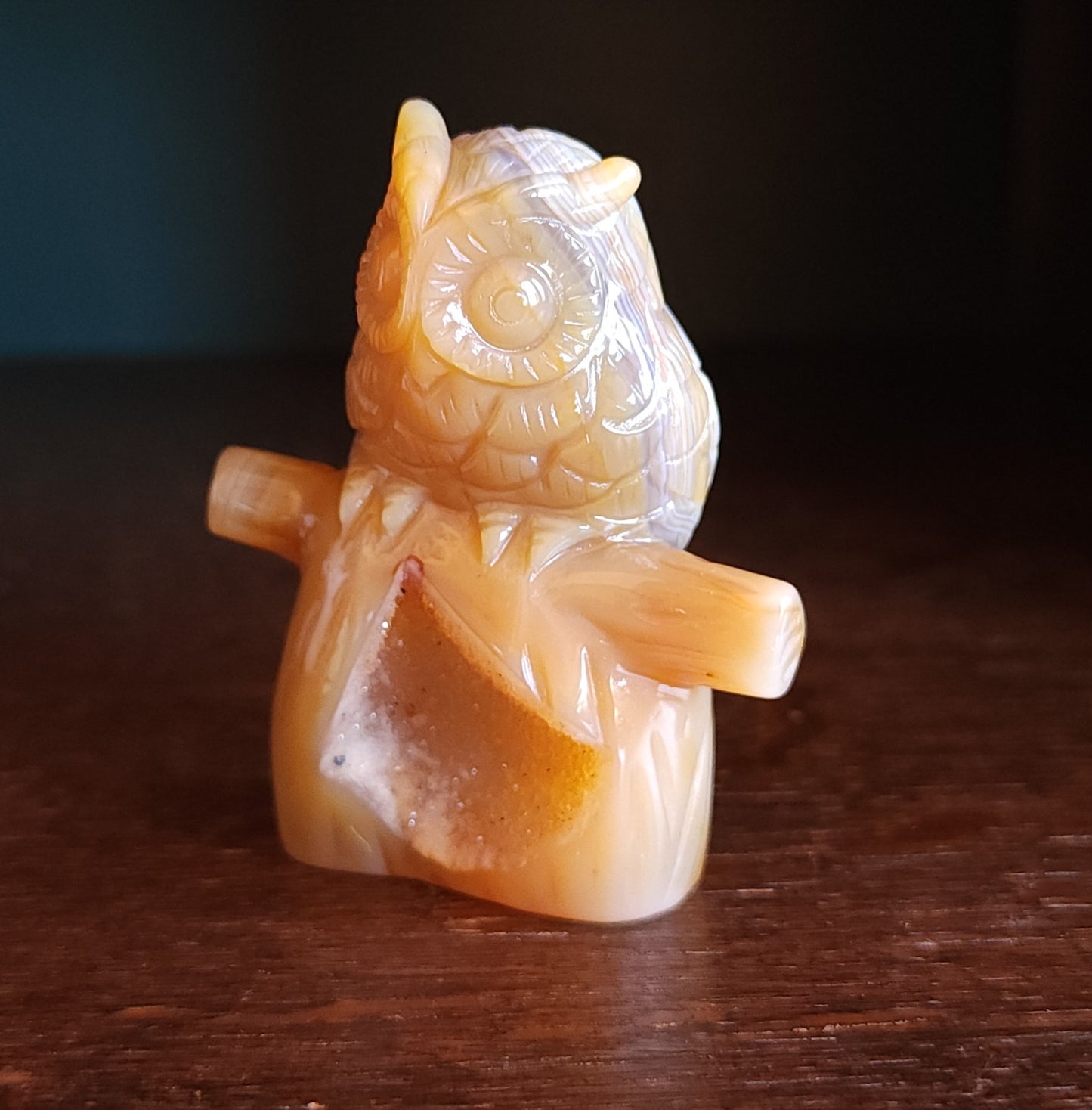 Agate Druzy Owl