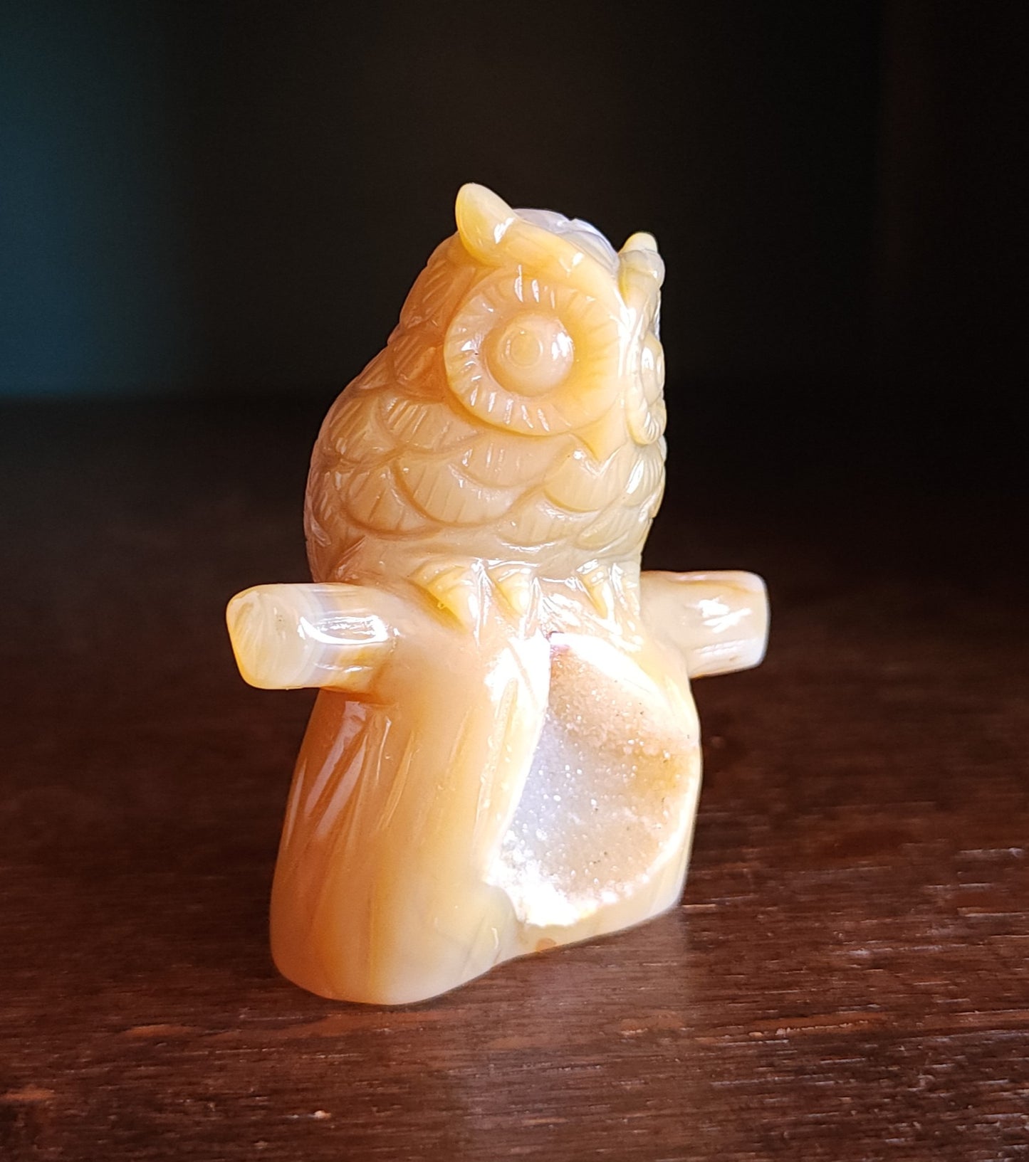 Agate Druzy Owl