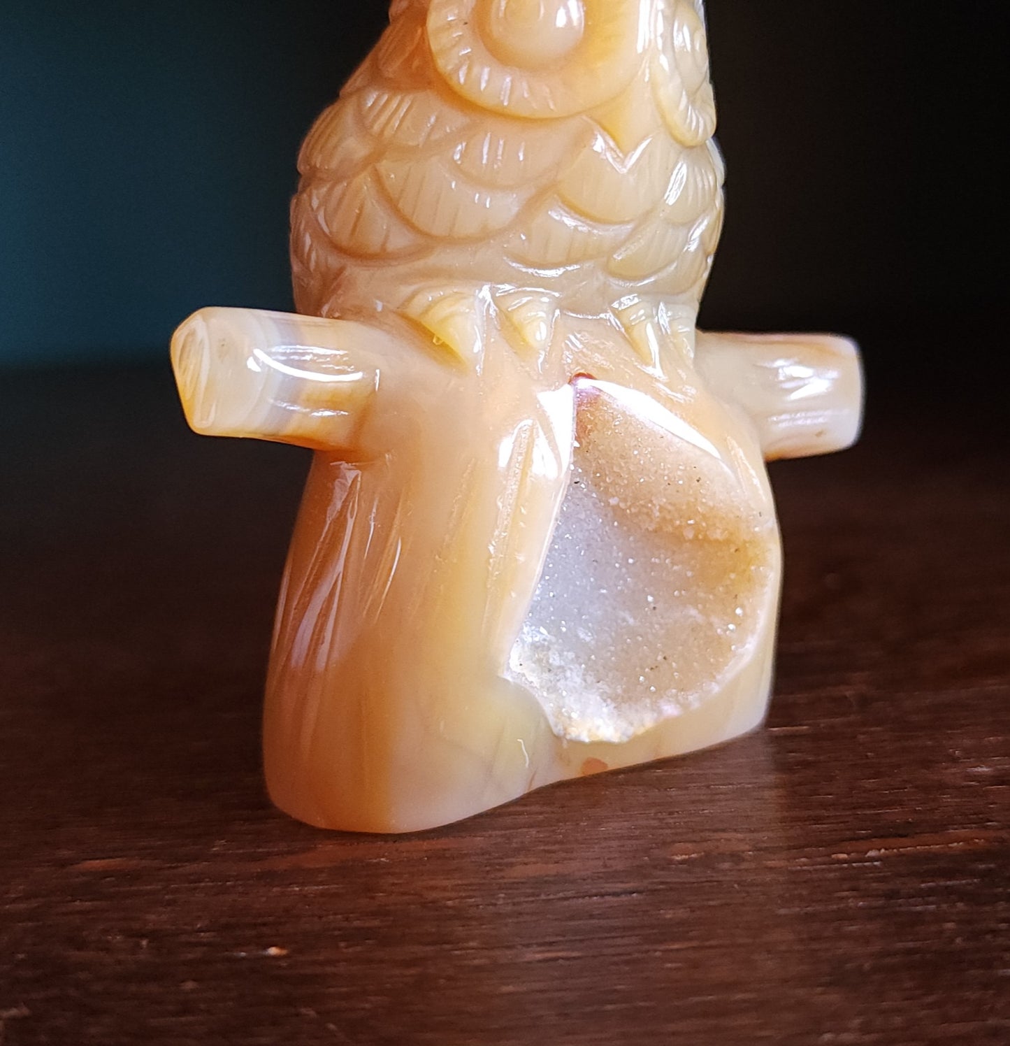 Agate Druzy Owl