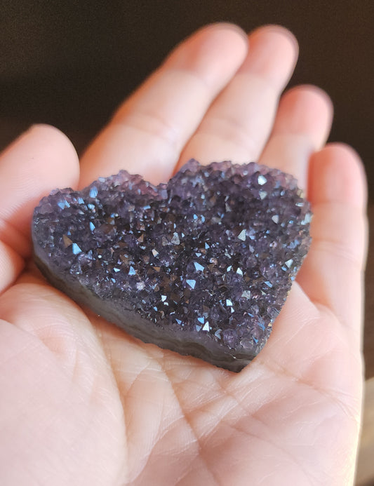 Amethyst Druzy Heart