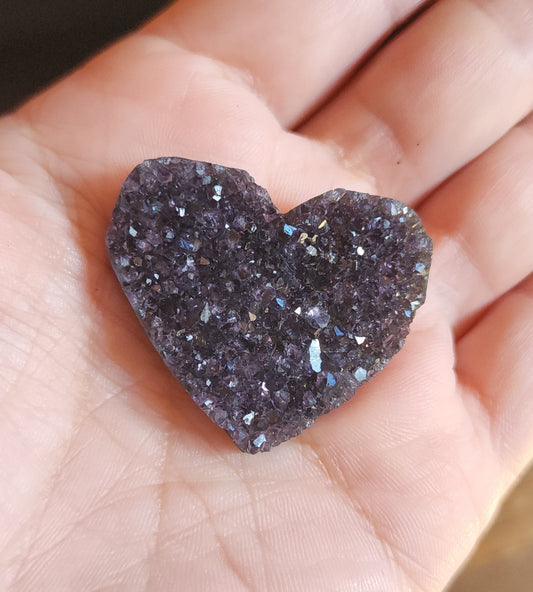Amethyst Druzy Heart