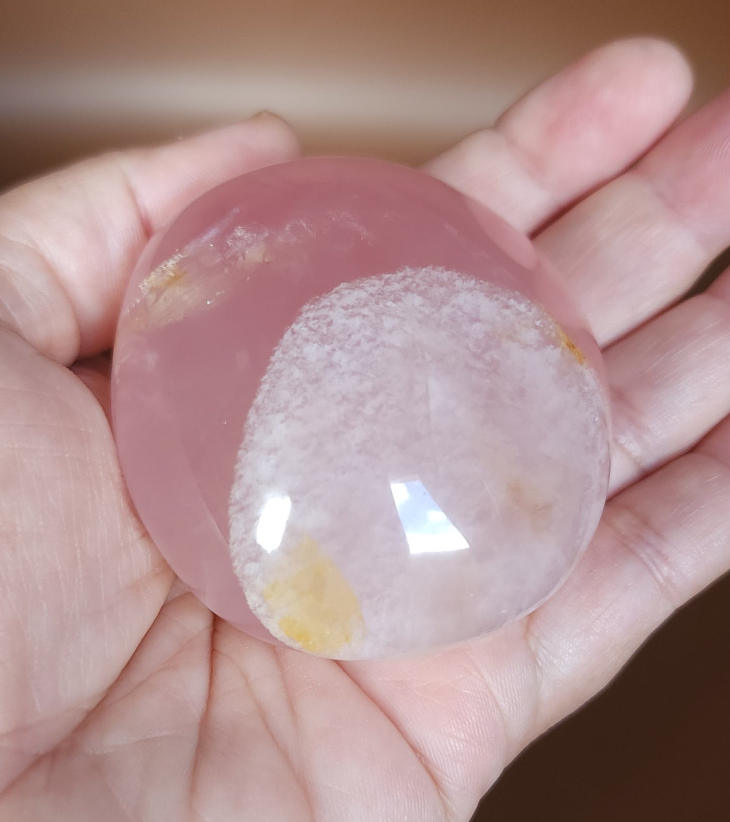 Star Rose Quartz Palm Stone