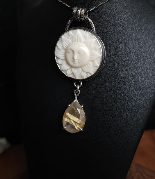 "Sunflower" Sterling Silver Pendant