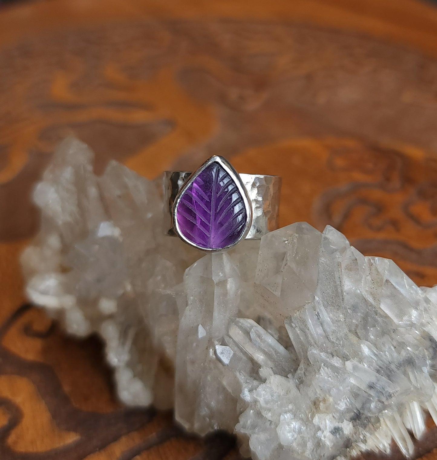 Sterling Silver & Amethyst Ring - Size 6