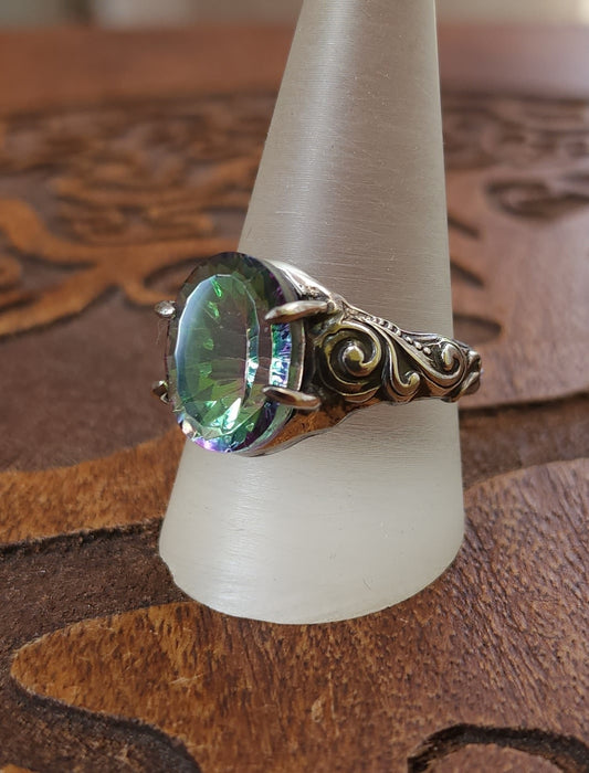 "Nebula" Mystic Topaz and Sterling Silver Ring