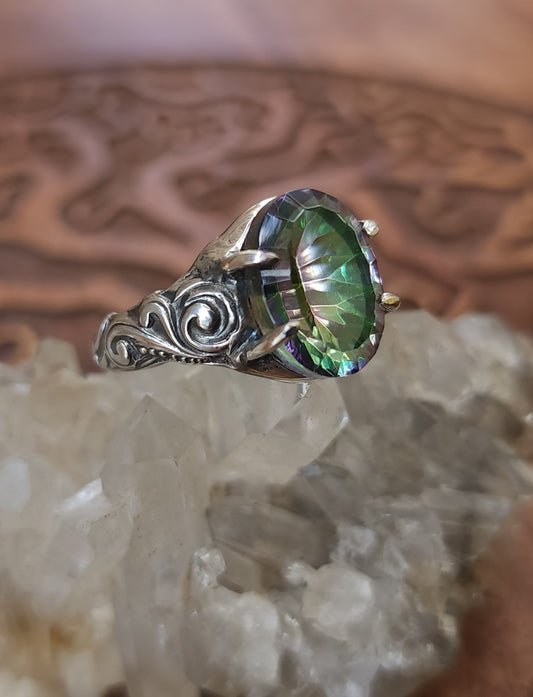 "Nebula" Mystic Topaz and Sterling Silver Ring