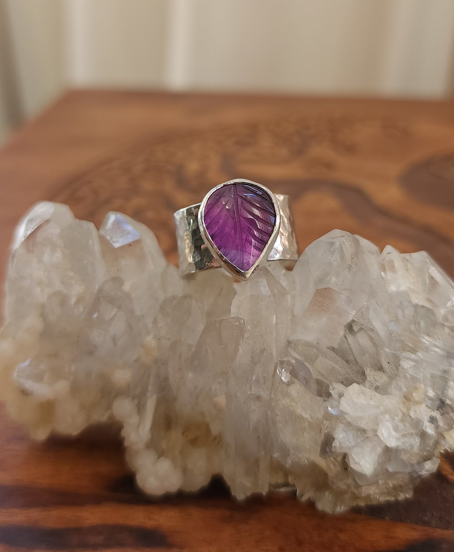 Sterling Silver & Amethyst Ring - Size 6