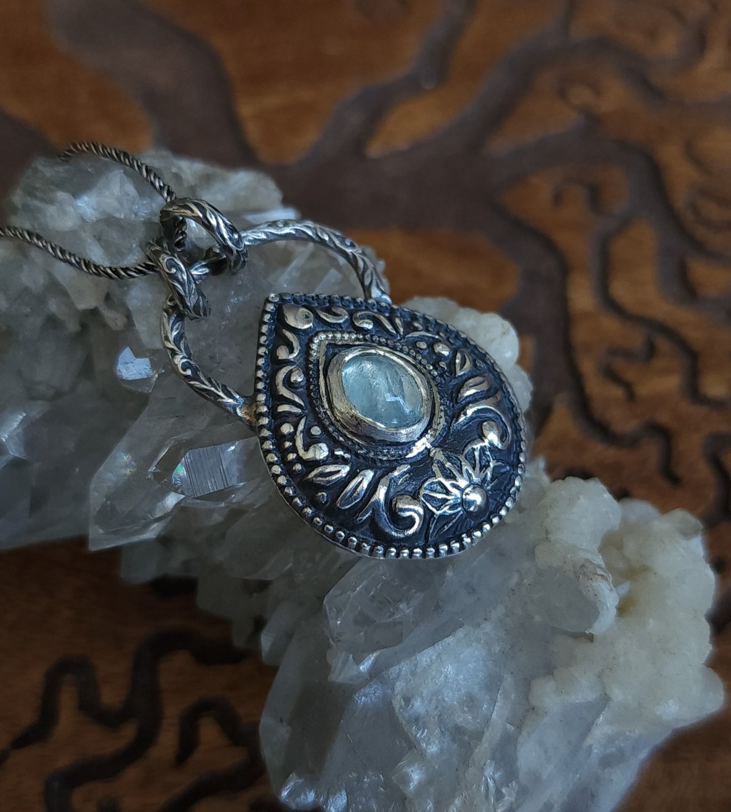 Sterling Silver & Aquamarine Pendant