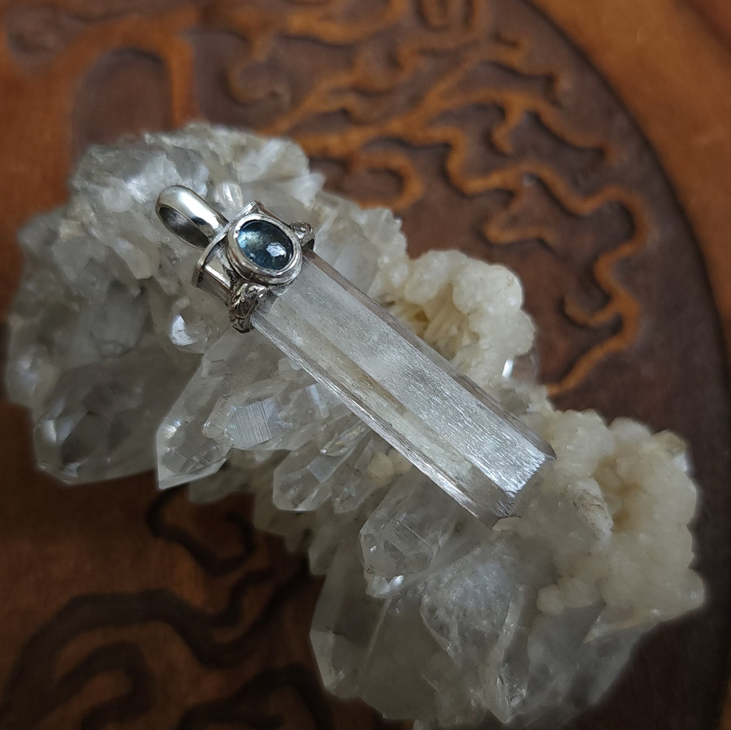 Kunzite & Aquamarine Sterling Silver Pendant
