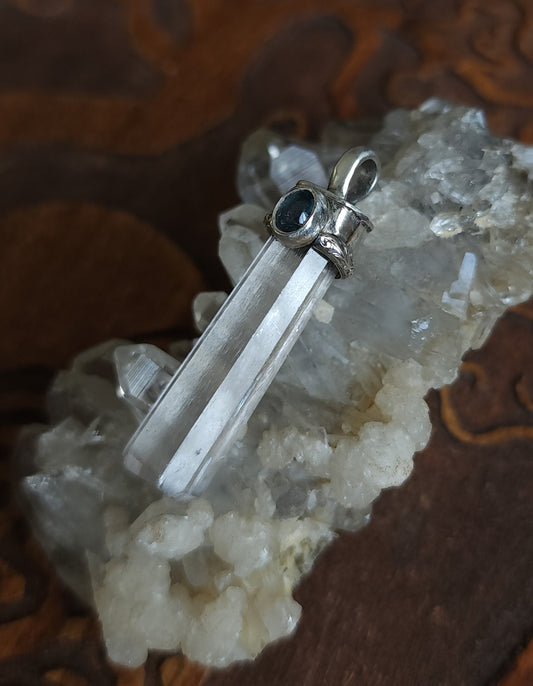 Kunzite & Aquamarine Sterling Silver Pendant