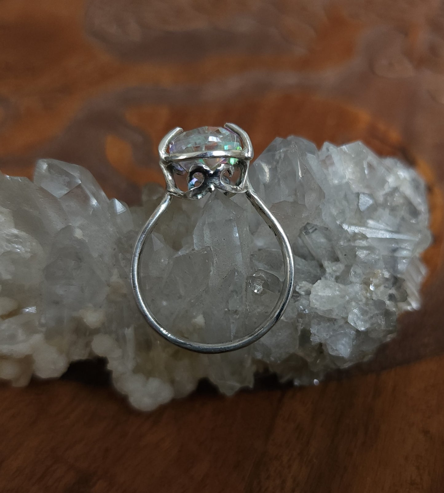 Aura Quartz Sterling Silver Ring - Size 11.25
