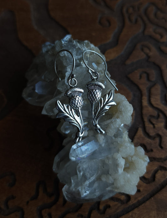 *Made to Order* Sterling Silver Thistle Earrings