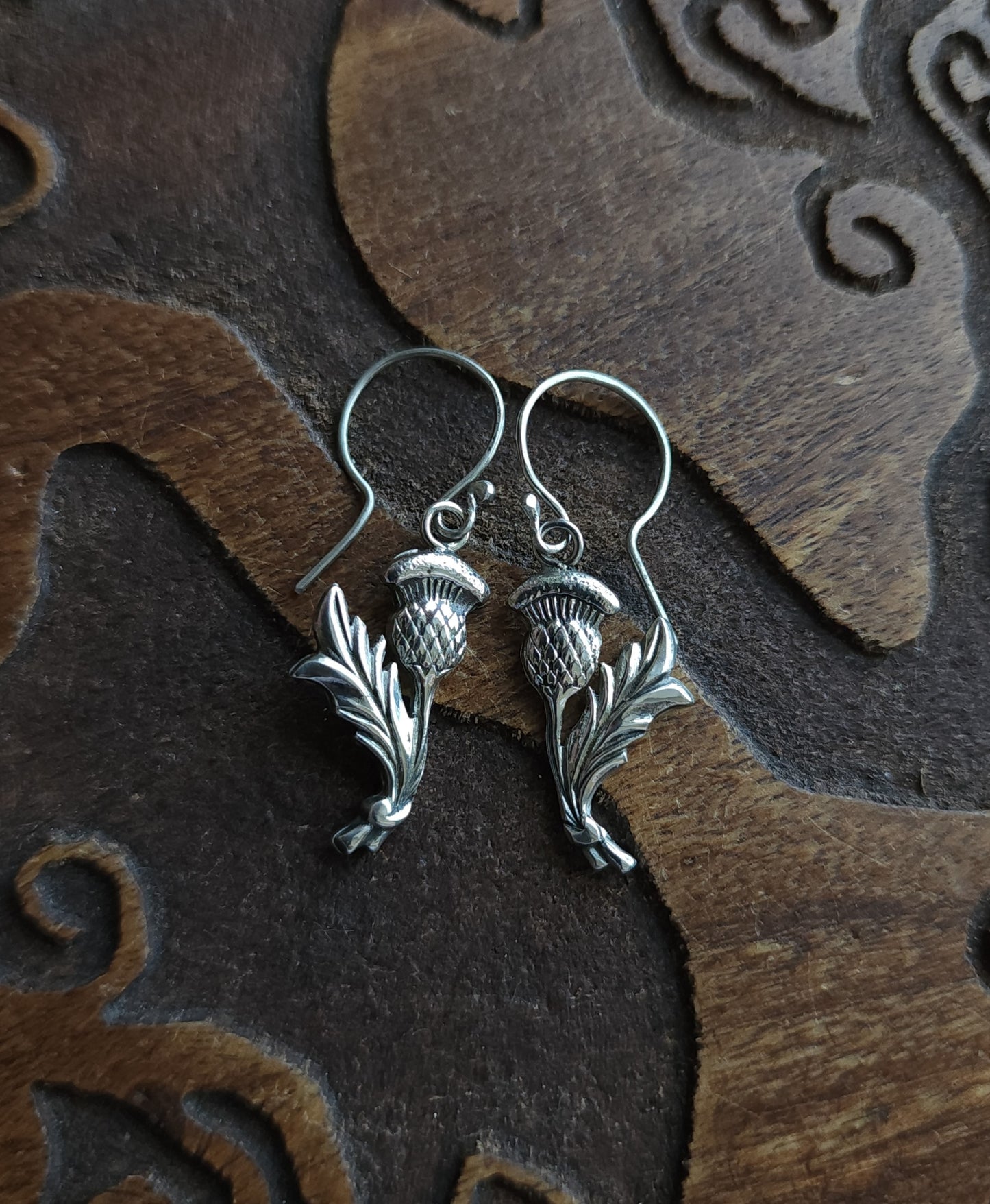 Sterling Silver Thistle Earrings