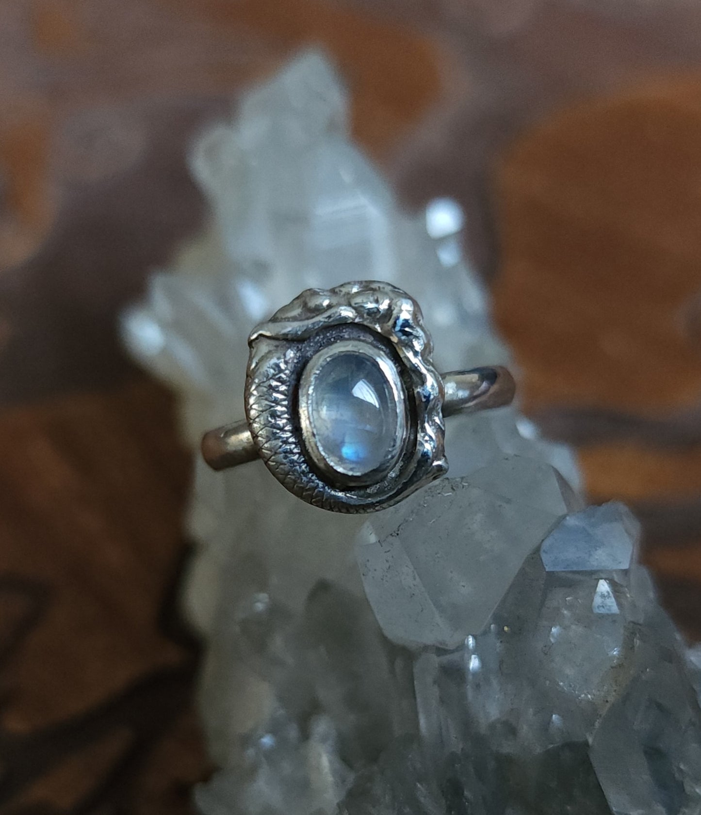 Handcrafted Sterling Silver & Moonstone Mermaid Ring