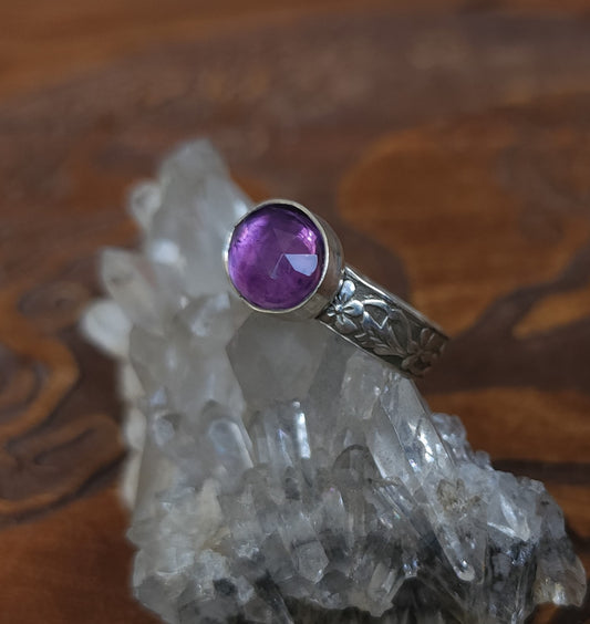"Enchanted Garden" Sterling Silver & Amethyst Ring