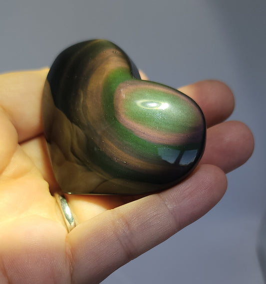 Rainbow Obsidian Heart