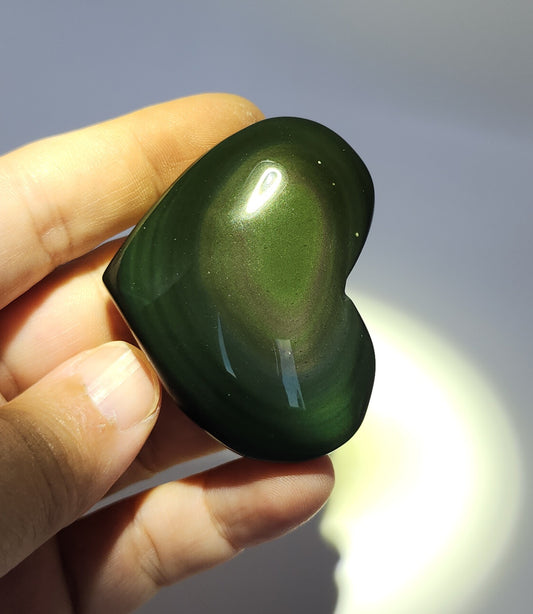 Rainbow Obsidian Heart