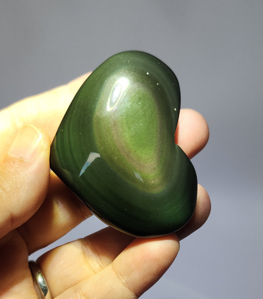 Rainbow Obsidian Heart