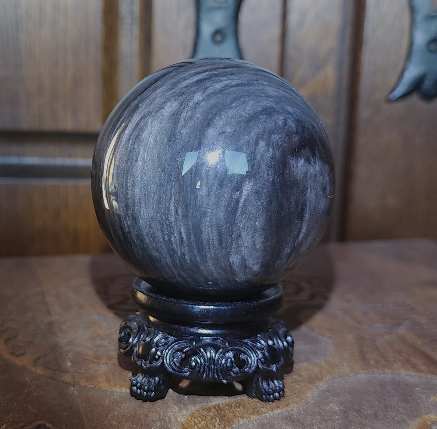 Silver Sheen Obsidian Sphere 6.5cm