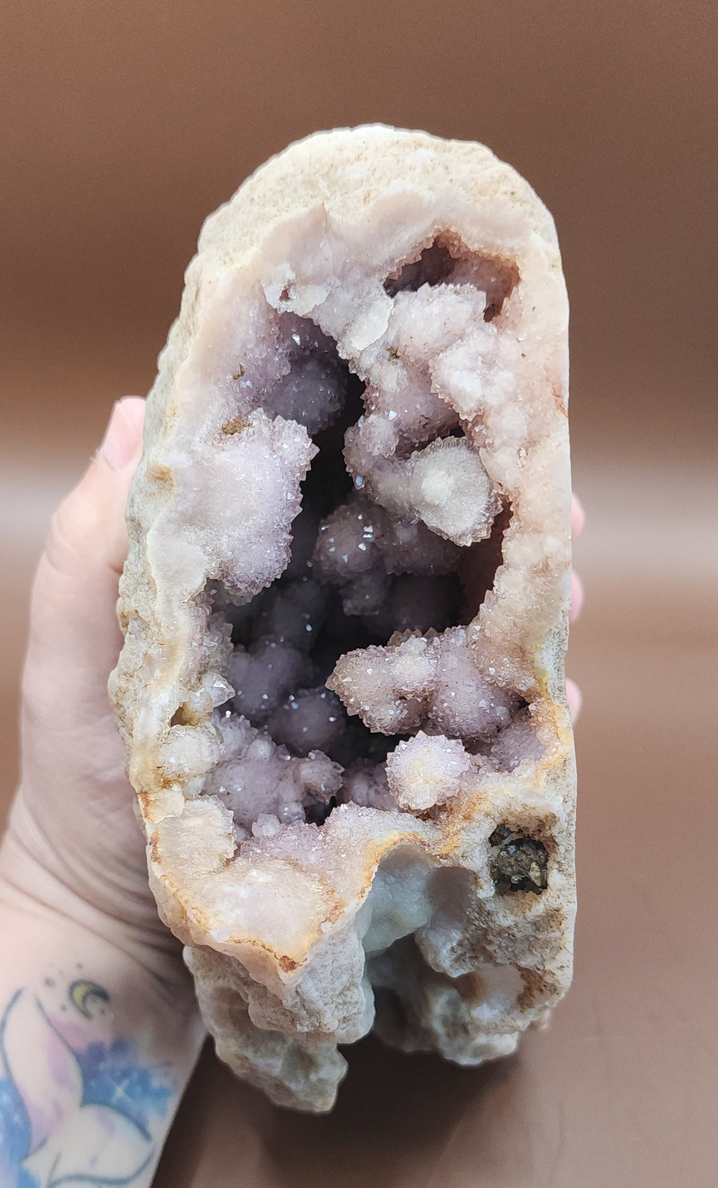 Pink Amethyst Flower Agate Specimen Geode