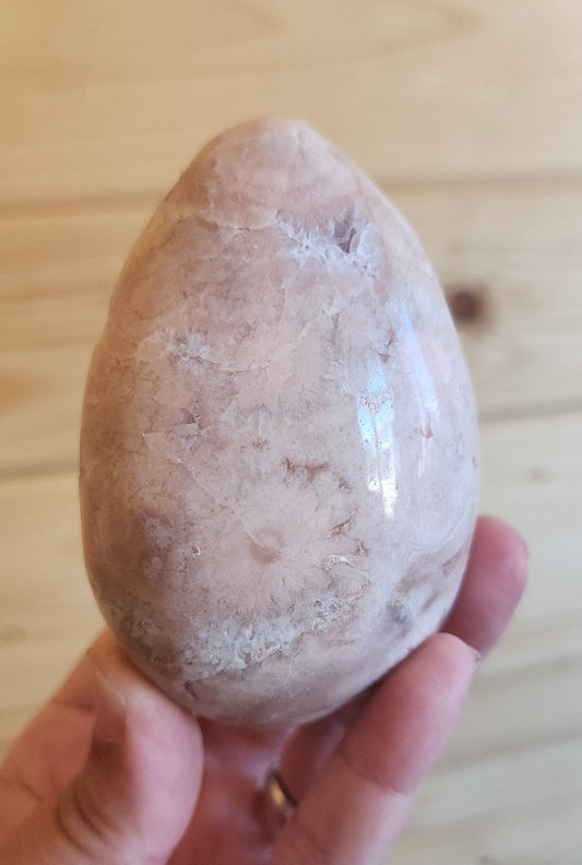 Cherry Blossom Agate Druzy Egg
