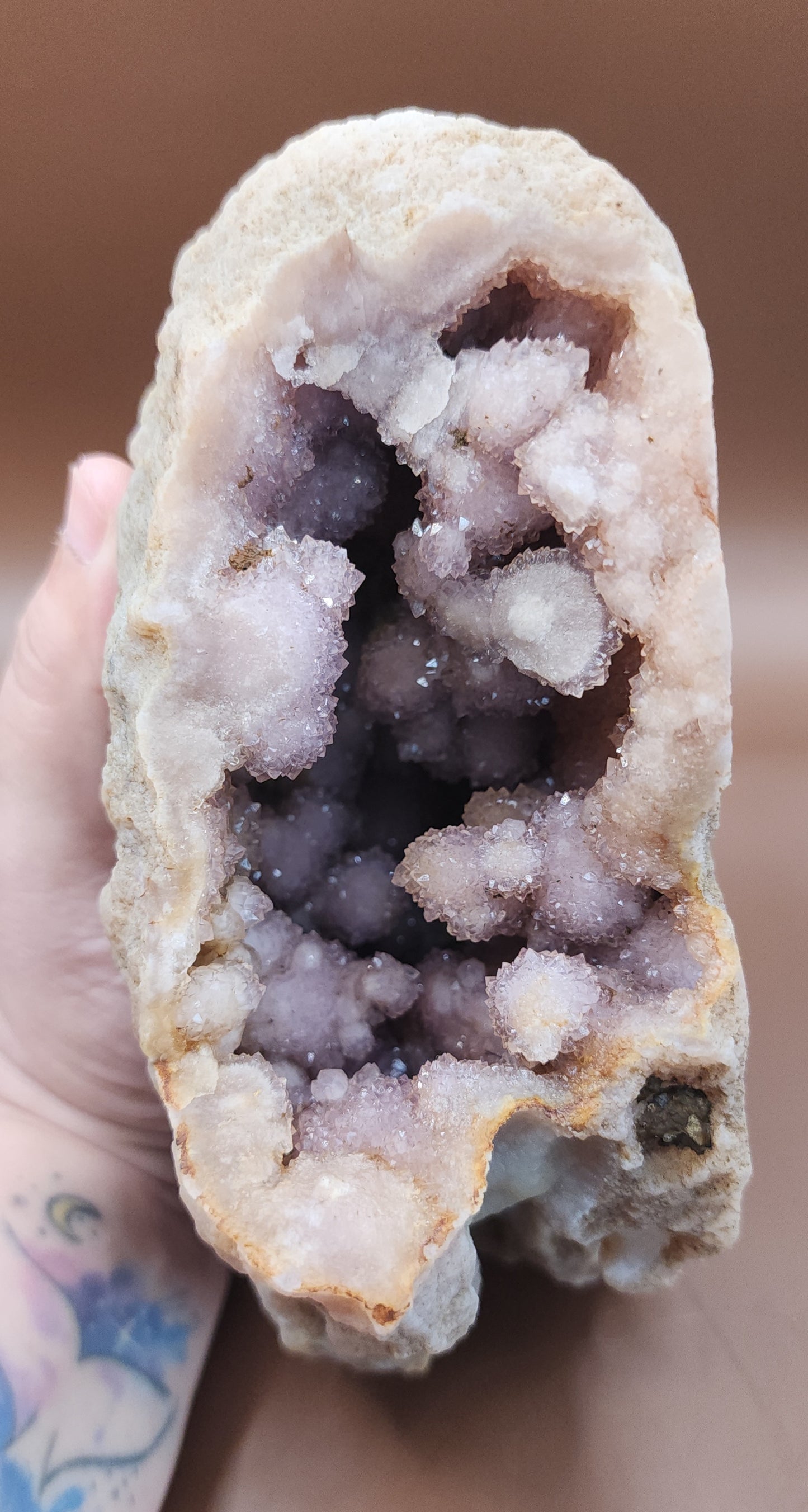 Pink Amethyst Flower Agate Specimen Geode