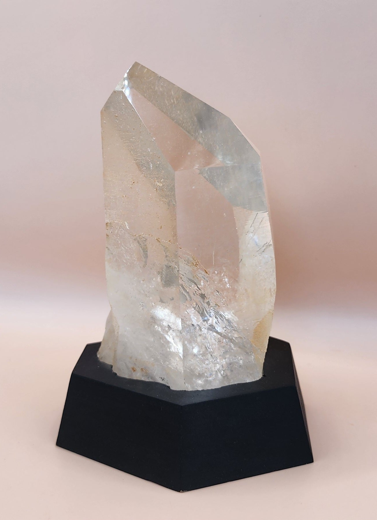 Clear Tangerine Quartz Point With Base