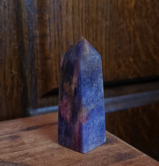 Rubellite Tourmaline in Lepidolite Mica Point