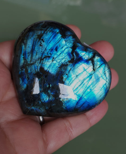 Labradorite Heart