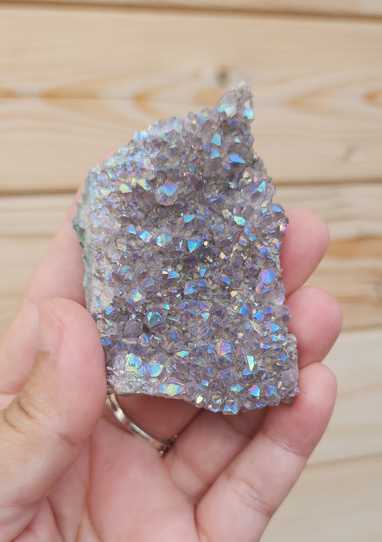 Tanzine Aura Amethyst Cluster