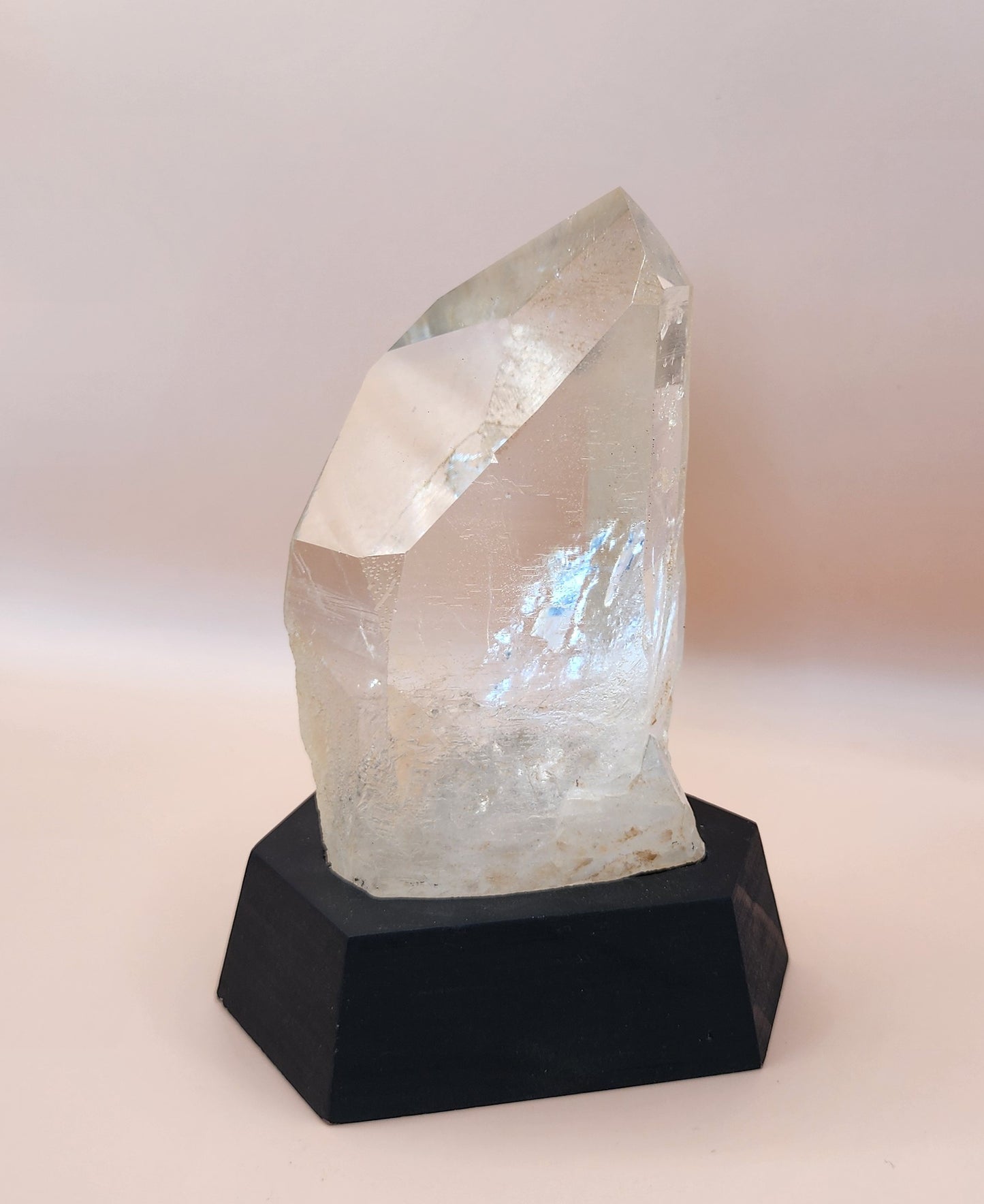 Clear Tangerine Quartz Point With Base