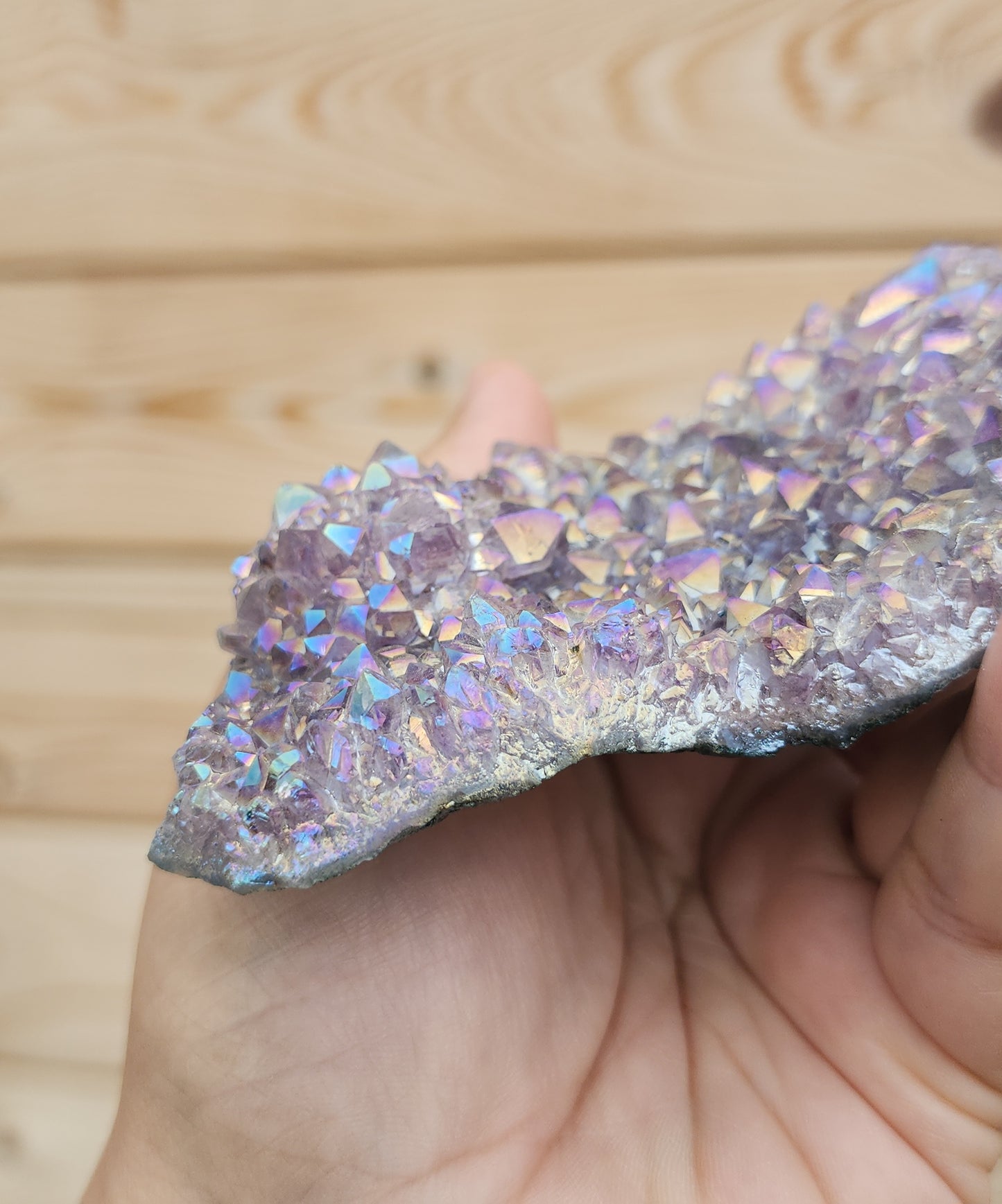 Tanzine Aura Amethyst Cluster