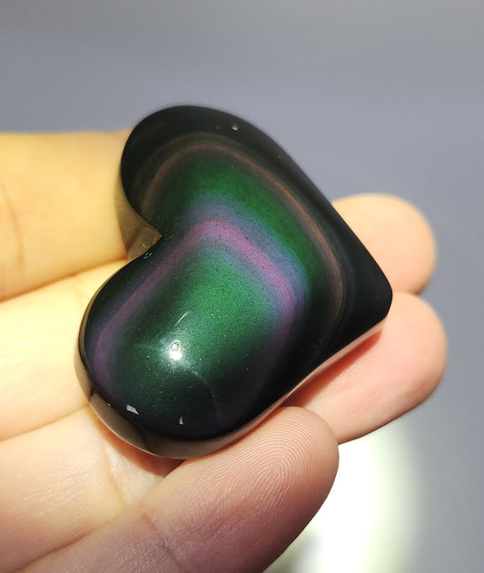 Rainbow Obsidian Heart