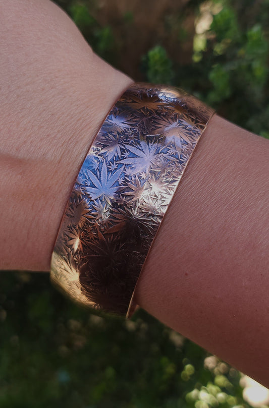 "Sweet Leaf" Copper Cuff Bracelet