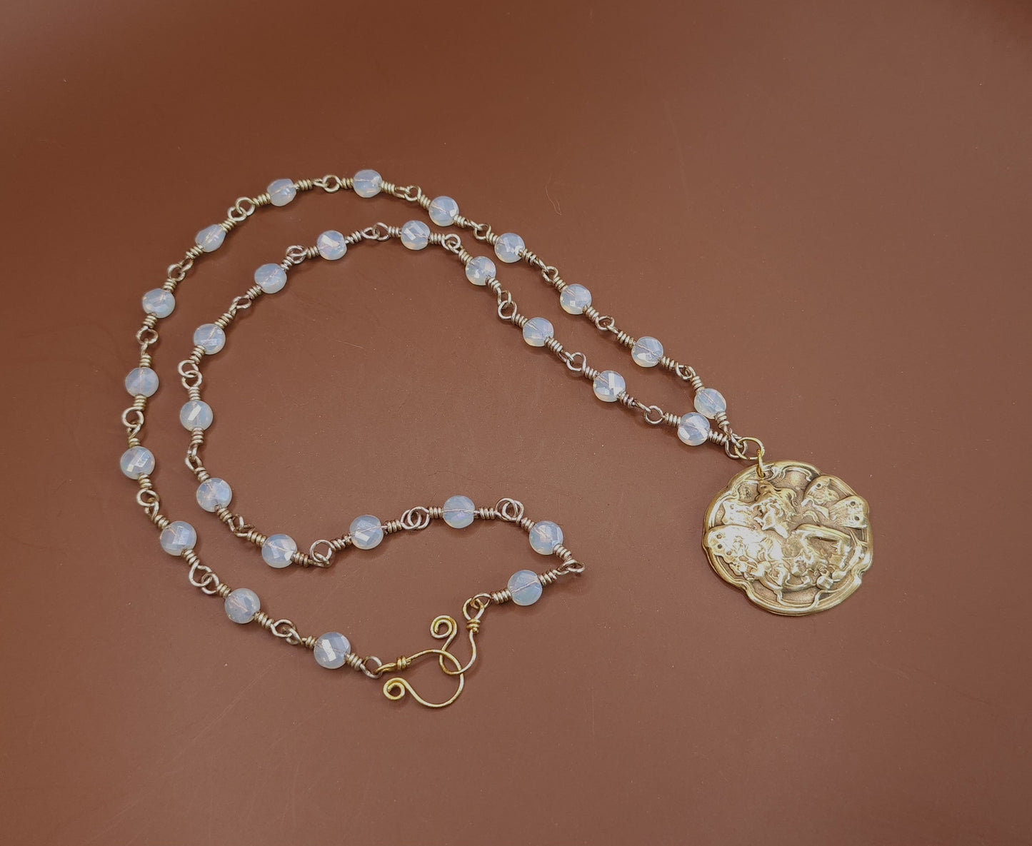 Titania - One of a Kind Brass & Glass Necklace
