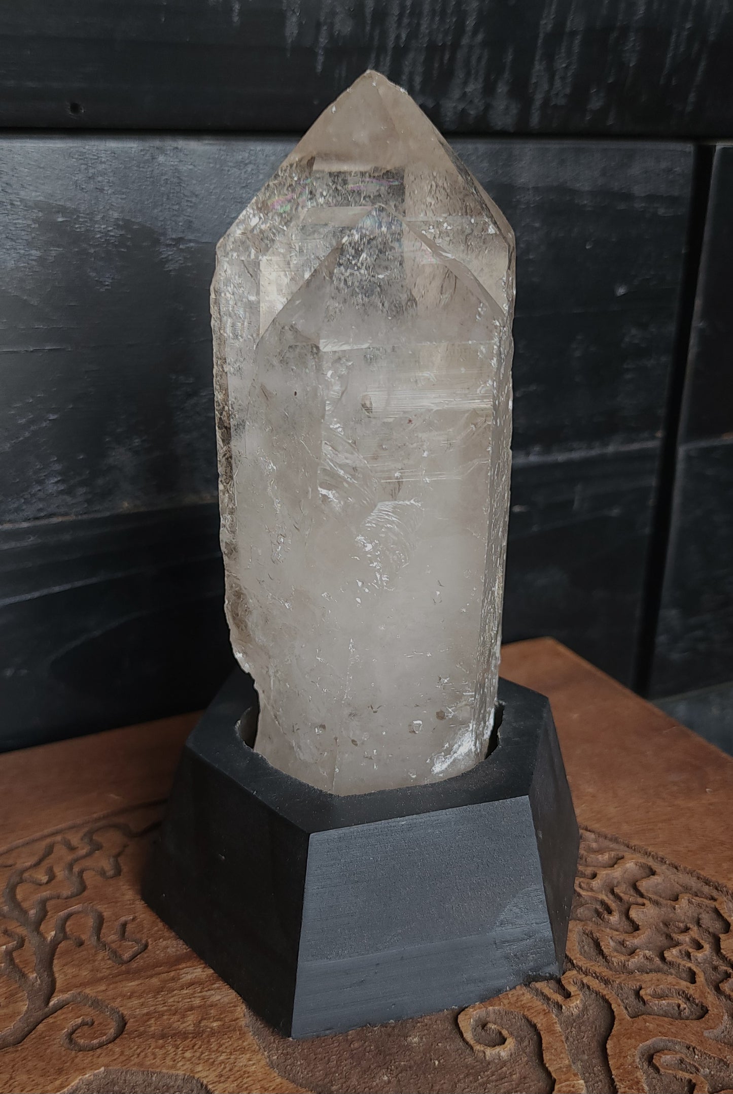 Smoky Twin Quartz Point With Base