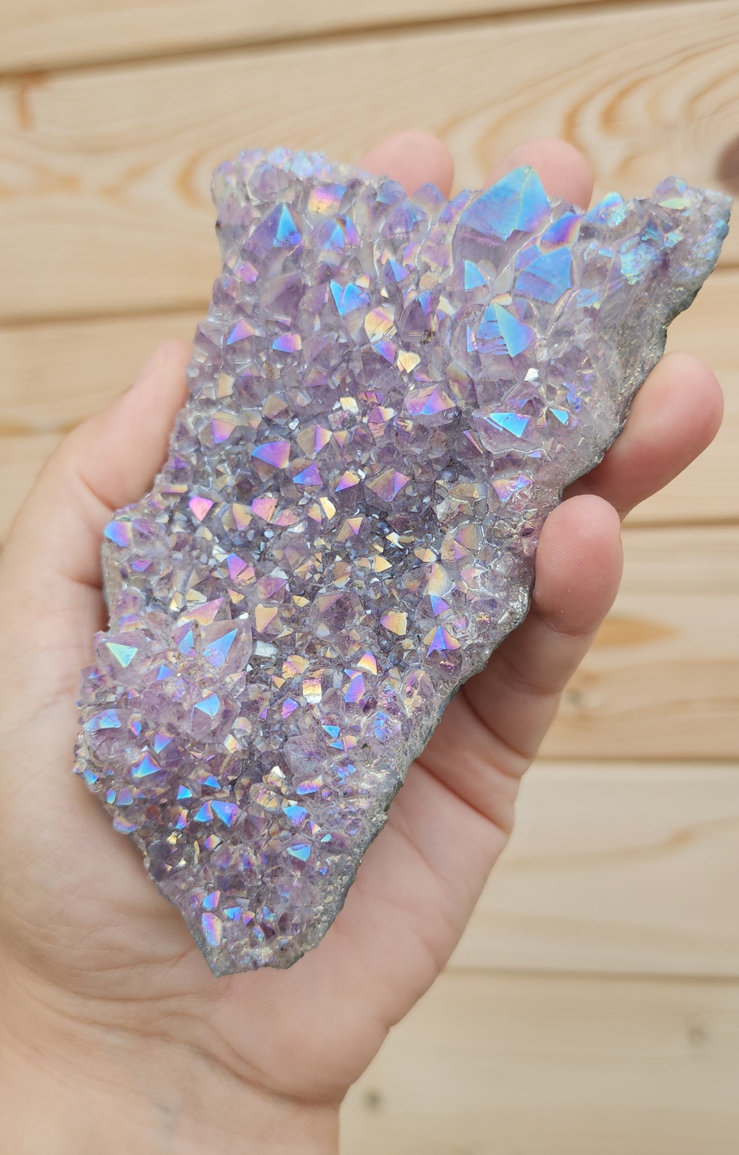 Tanzine Aura Amethyst Cluster
