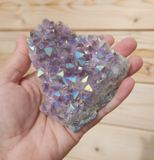 Tanzine Aura Amethyst Cluster